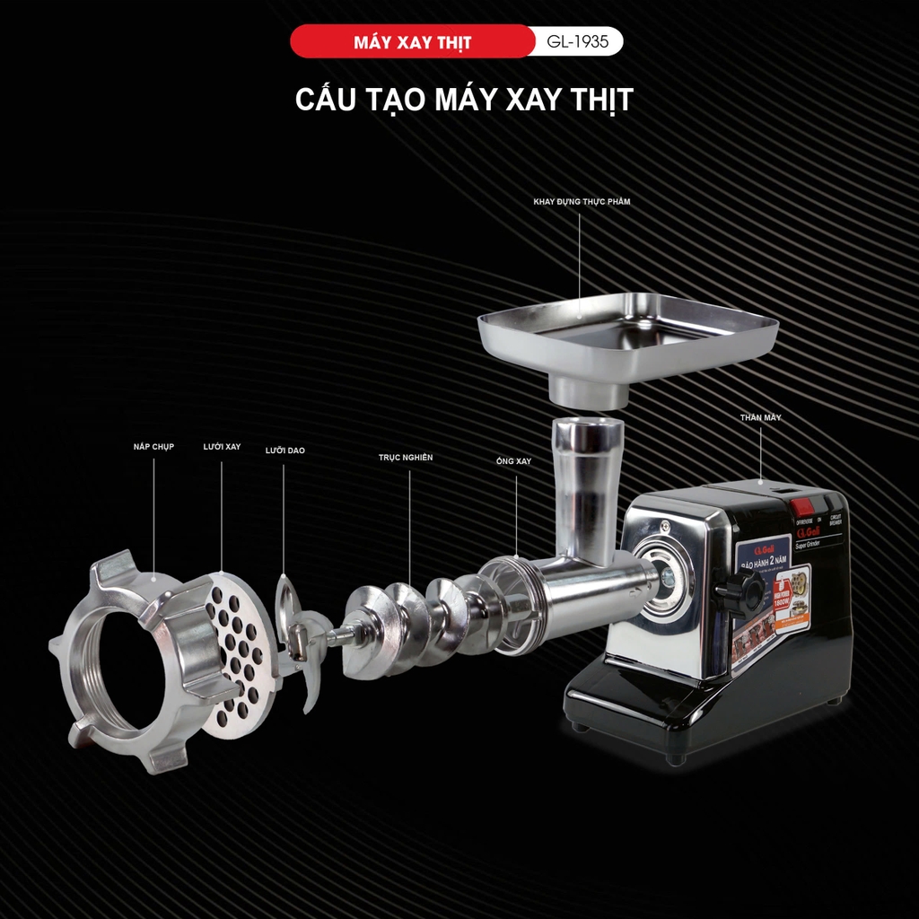 Máy xay thịt công nghiệp 1935 - Công suất 1800W - Bảo hành 2 năm