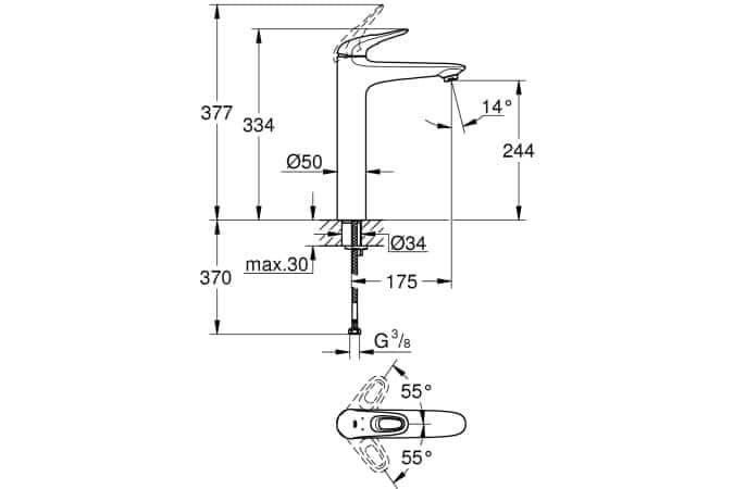 Vòi Lavabo nóng lạnh Grohe Eurostyle | 23570003