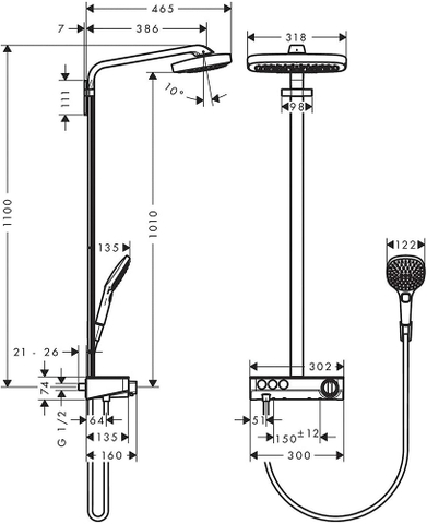 Sen cây Hansgrohe Raindance Select E 300 3jet | 27127400