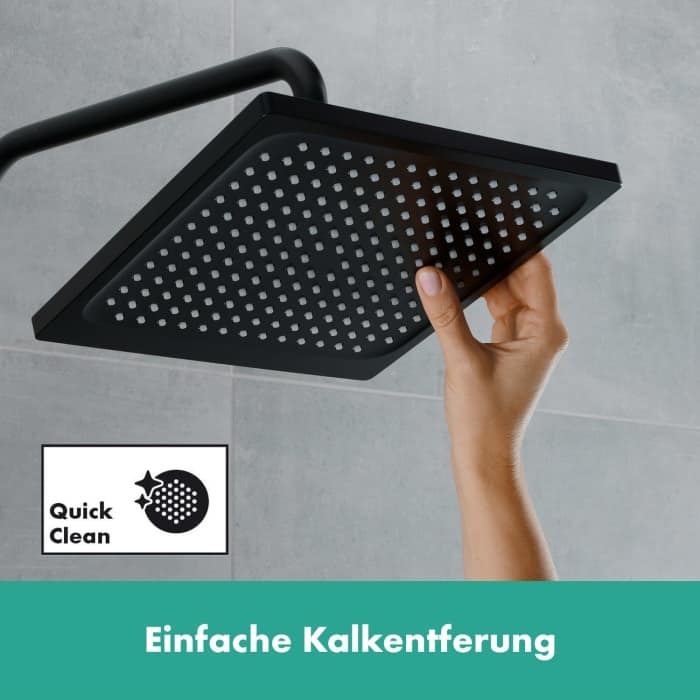 Sen tắm âm tường màu đen mờ nhập khẩu Đức Hansgrohe Crometta E Overhead Shower 240 1jet - Matt Black | 26726670