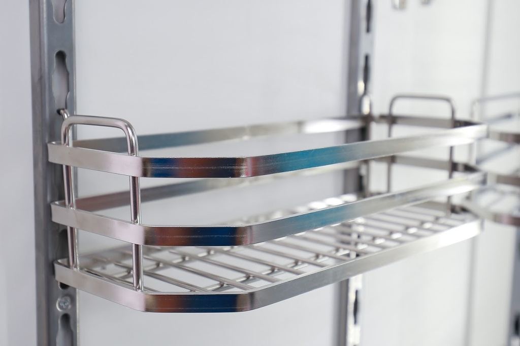 Tủ kho inox nan dẹt 6 tầng cánh mở (Inox 304 bóng cao cấp)