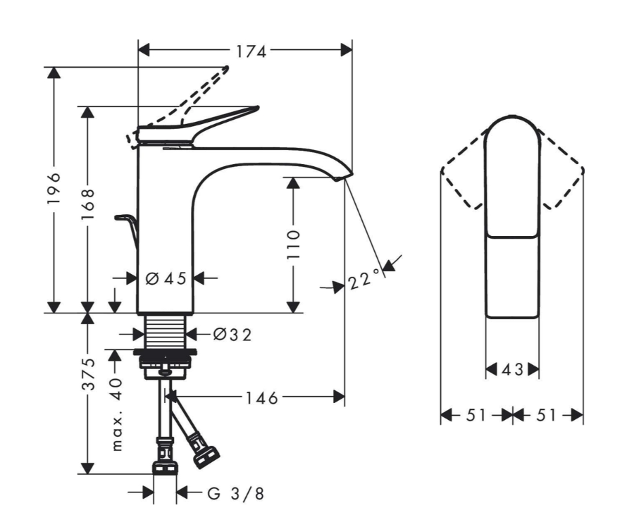 Vòi lavabo Hansgrohe Vivenis 110 | 75020000