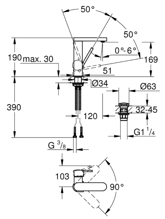 Vòi lavabo Grohe Plus M-Size | 23872003