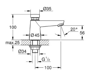 Vòi chậu lavabo 1 đường nước Grohe | 36265000