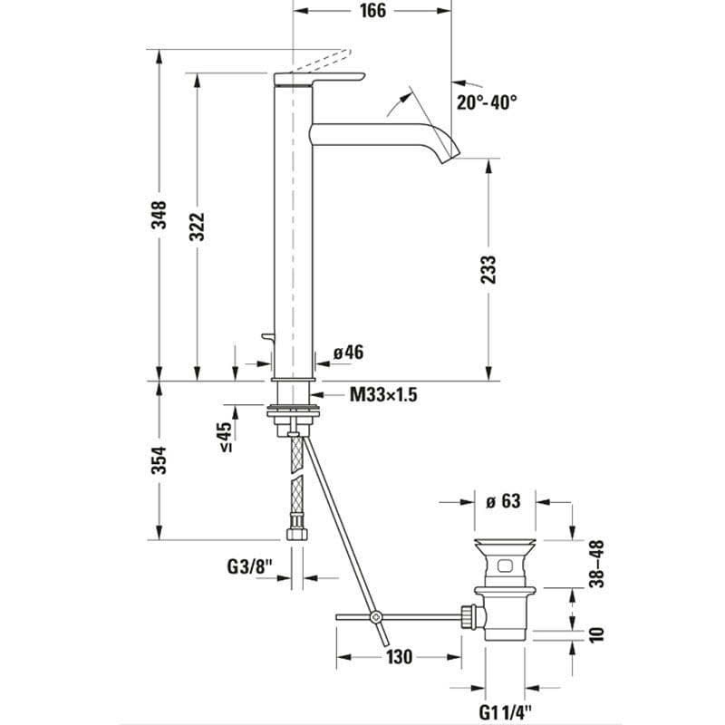Vòi lavabo Duravit XL | C11040001010