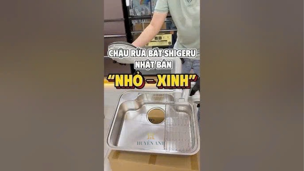 Chậu rửa bát 1 hố hạt sần nội địa Nhật Shigeru |  IK-K FS NE