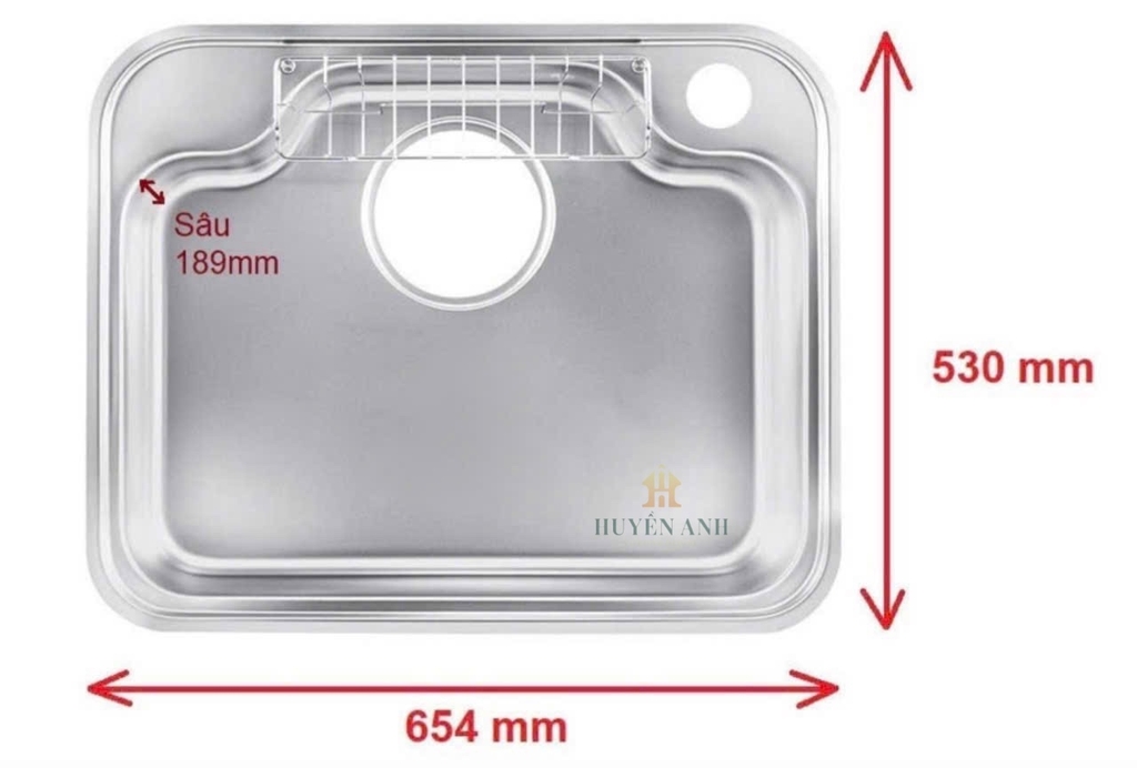Chậu rửa bát 1 hố hạt sần nội địa Nhật Shigeru |  IK-K FS NE