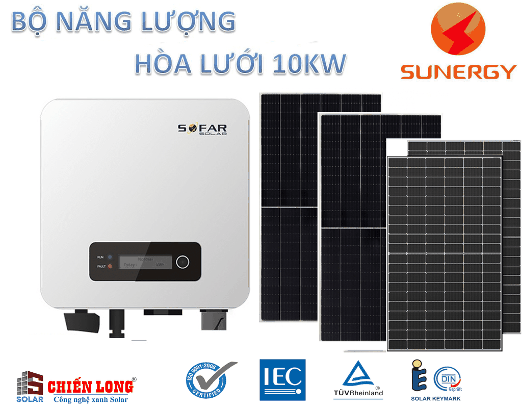 Báo giá điện năng lượng mặt trời 10.3KW hòa lưới