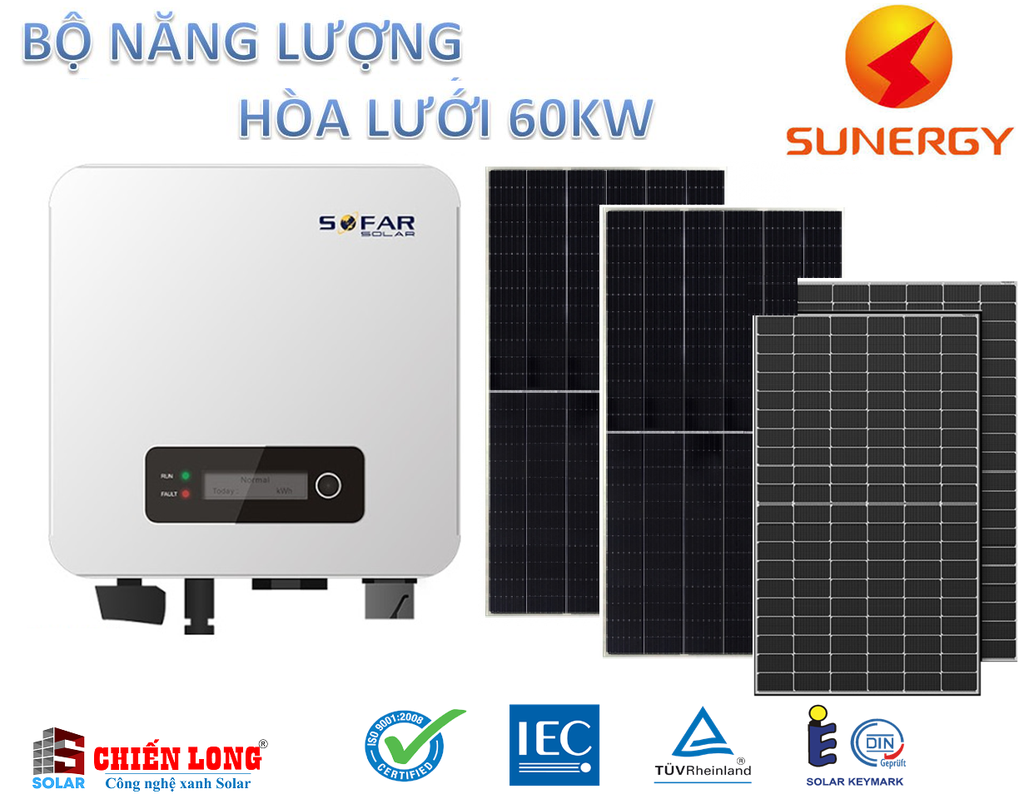 Báo giá điện năng lượng mặt trời 60.3KW hòa lưới