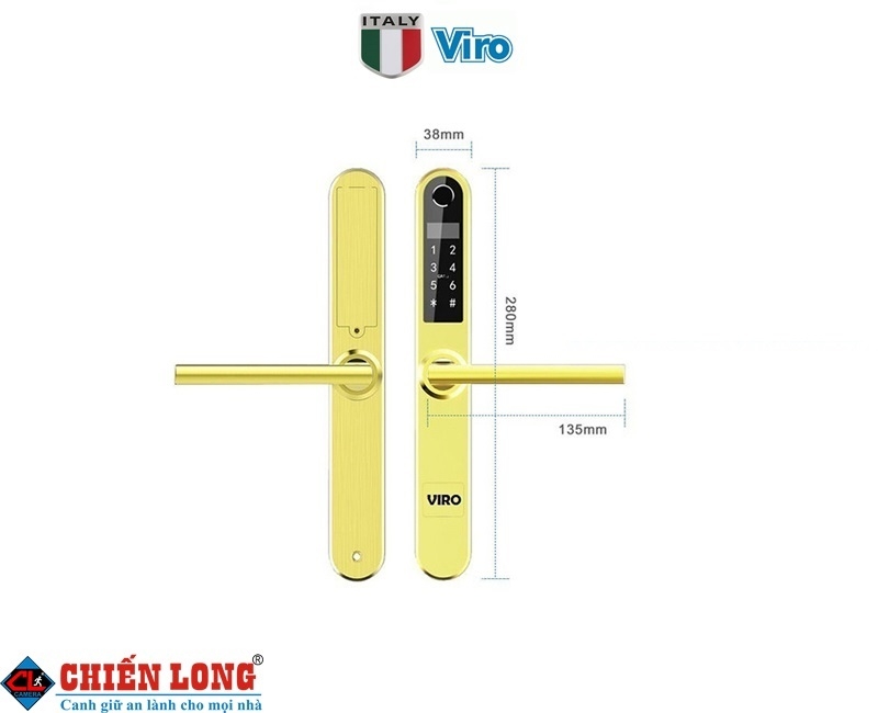 Khóa cửa vân tay cửa nhôm Xingfa Smartlock 4in1 Viro VR-S30B