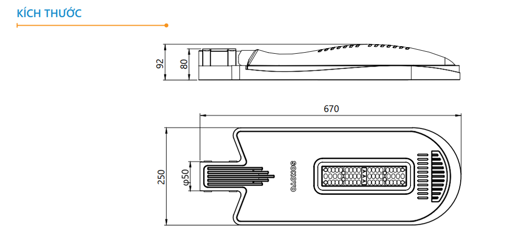 Đèn năng lượng mặt trời INTENSE 60W Chuyên dùng đường phố SOKOYO KY-E-HT-003 ( INTENSE -All in two)