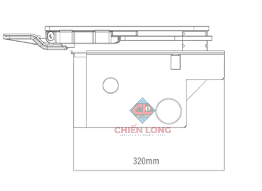 Motor âm sàn cho cổng xoay tự động Powertech PU350