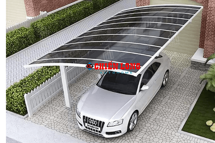 Mái che nhà xe ô tô hợp kim nhôm hình chữ L, Tấm cường lực Polycarbonate chống UV