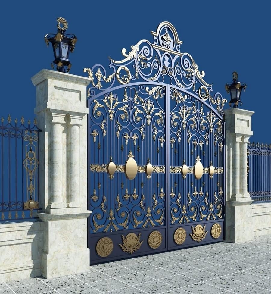 Mẫu cổng sắt mỹ thuật 2 cánh thiết kế tân cổ điển - Sang trong đẳng cấp Châu Âu