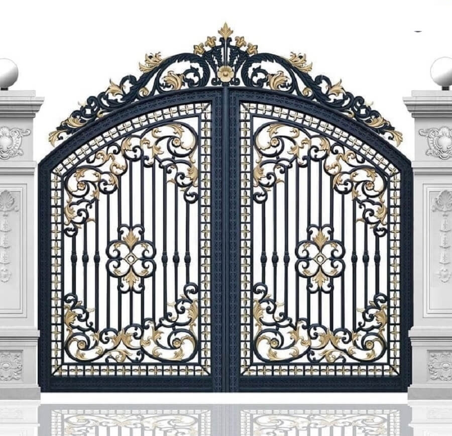 Mẫu cổng sắt mỹ thuật 2 cánh thiết kế tân cổ điển - Sang trong đẳng cấp Châu Âu