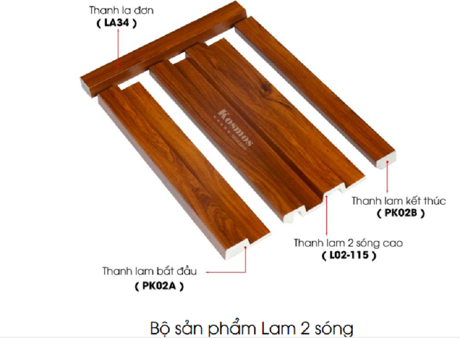 Thanh Lam sóng nhựa giả gỗ Hàn Quốc L02-116