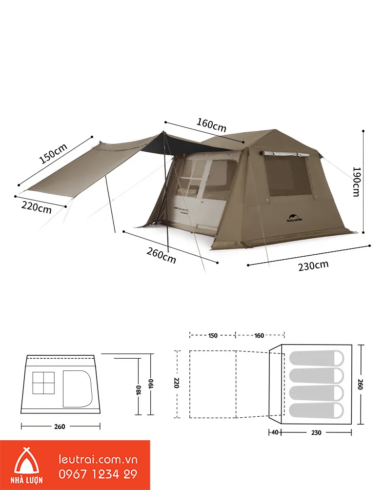 Lều glamping village 6.0 Naturehike CNK2300ZP021