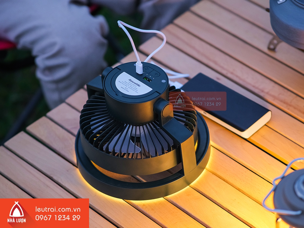 Quạt Dã Ngoại Kèm Đèn Led Naturehike NH21ZM003