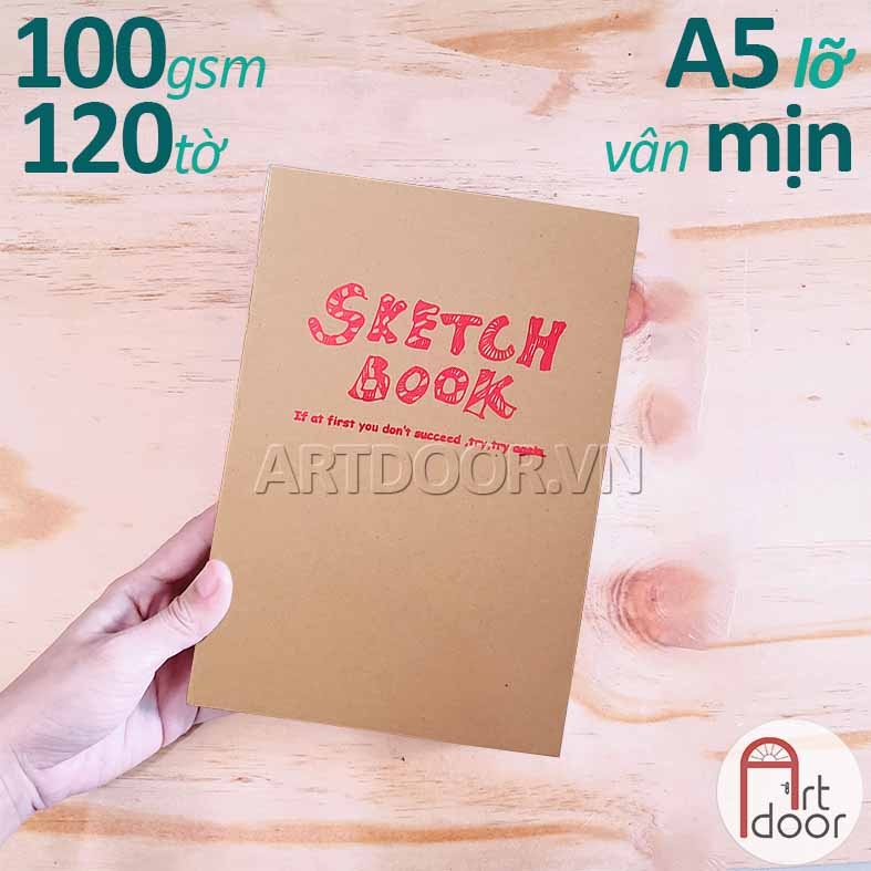 Sổ vẽ chì POTENTATE Sketchbook may gáy mỏng 100gsm (vân mịn)