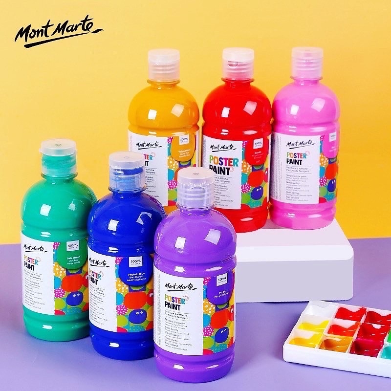 Màu vẽ Poster Paint MONT MARTE Hũ (500ml) luyện thi vẽ trang trí màu, học vẽ, tô tượng