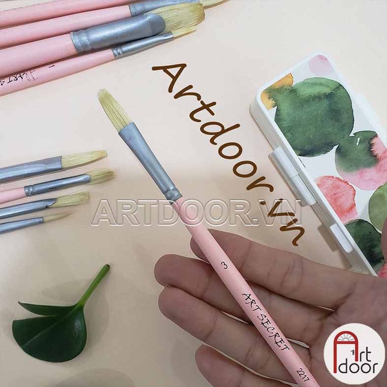 Bộ cọ vẽ Acrylic ART SECRET kèm ống hồng (10 cây)