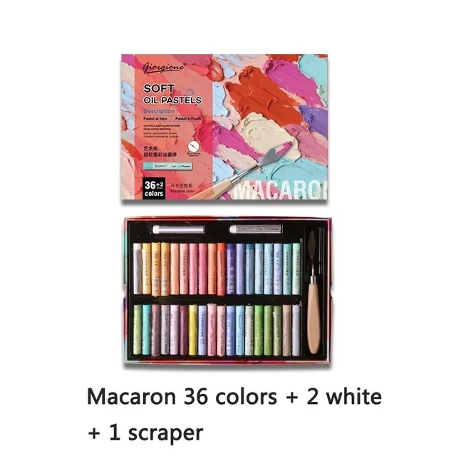 Bộ màu vẽ Sáp Dầu GIORGIONE Soft Oil Pastel mềm đắp nổi (hộp giấy)