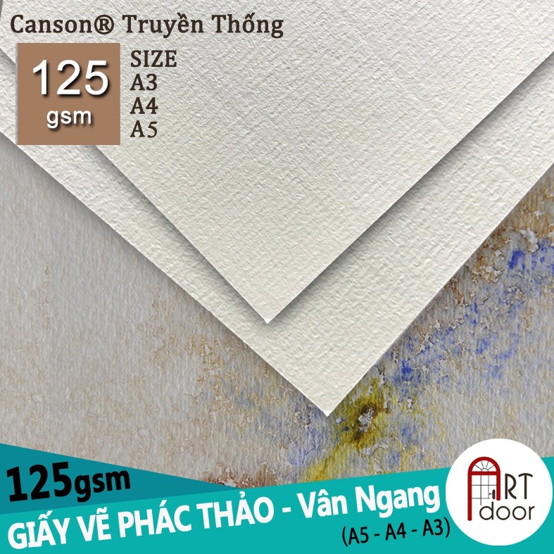 Giấy vẽ chì CANSON Truyền Thống mỏng 125gsm (vân ngang)