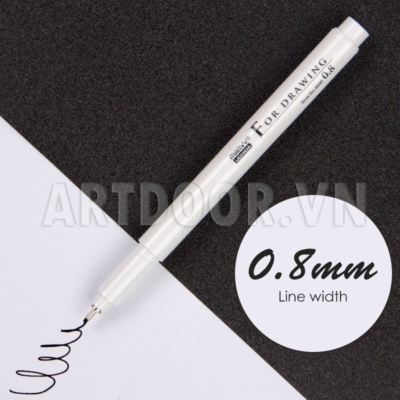 Bút line kháng nước Đen MARVY Uchida (cây lẻ)