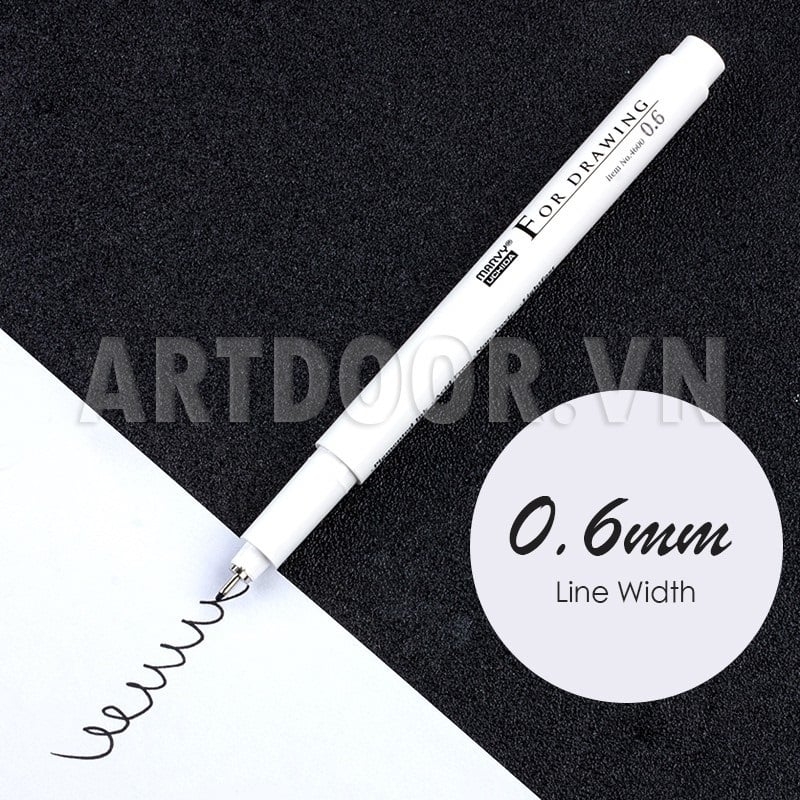 Bút line kháng nước Đen MARVY Uchida (cây lẻ)