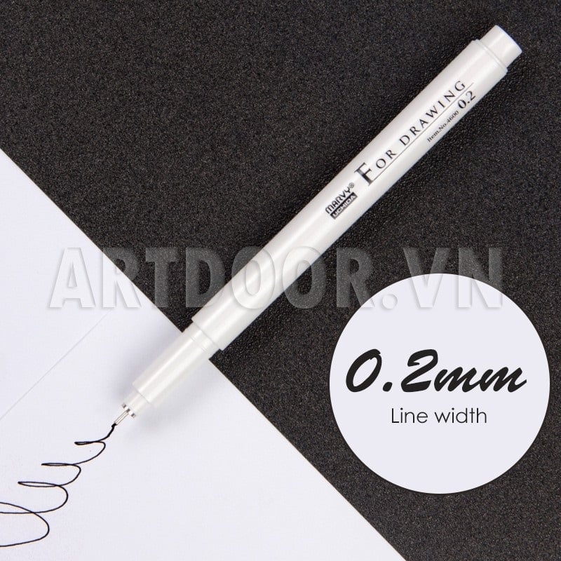 Bút line kháng nước Đen MARVY Uchida (cây lẻ)