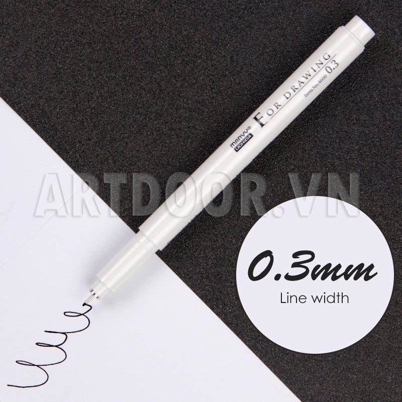 Bút line kháng nước Đen MARVY Uchida (cây lẻ)