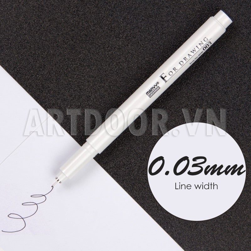 Bút line kháng nước Đen MARVY Uchida (cây lẻ)