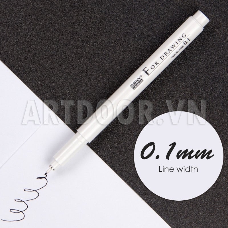 Bút line kháng nước Đen MARVY Uchida (cây lẻ)