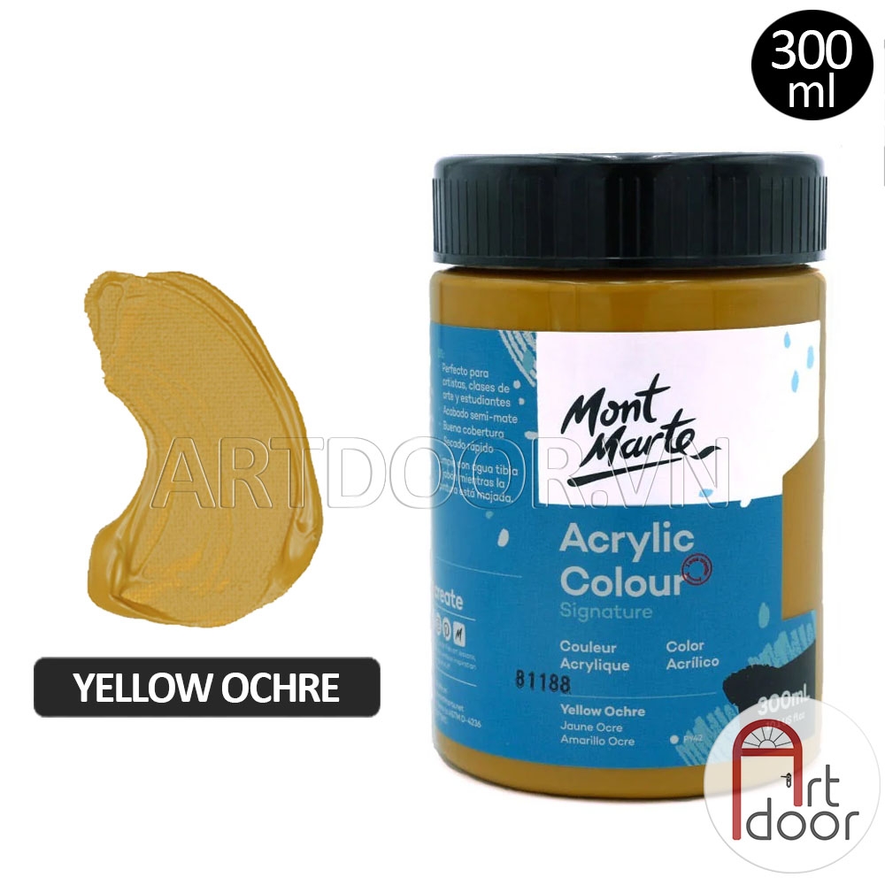 Màu vẽ Acrylic MONT MARTE Hũ (300ml) custom áo, vải, gỗ, kính, tô tượng, đất sét, số hóa