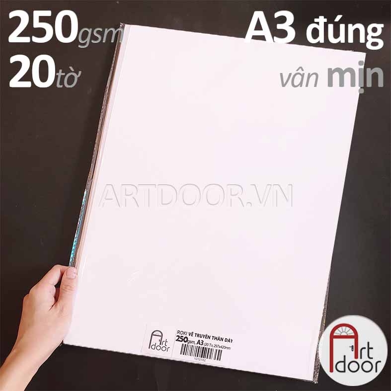 Giấy vẽ chì ROKI truyền thần, marker dày 240~250gsm (vân mịn)