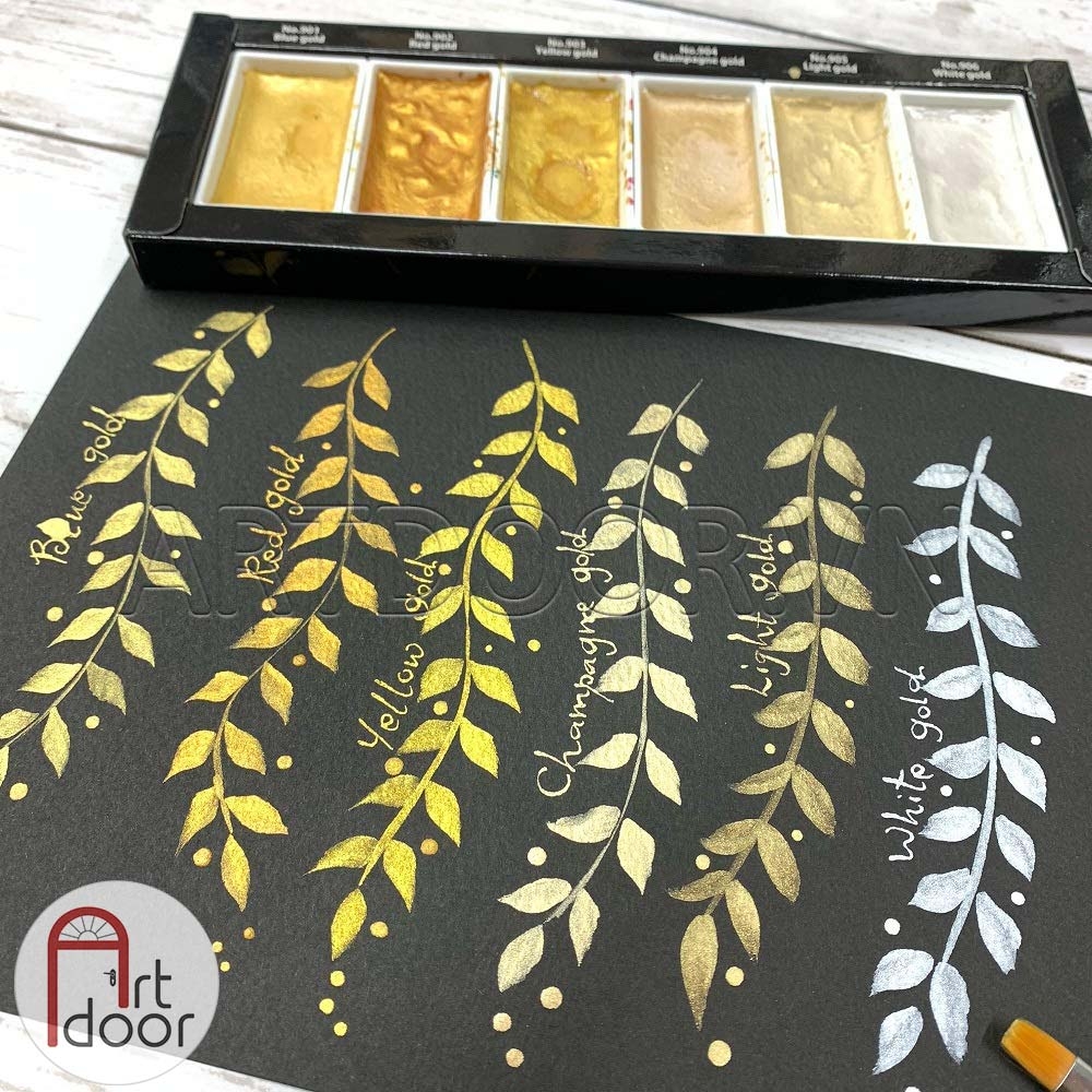 Bộ màu Nước Nén Nhũ GANSAI TAMBI Starry (hộp giấy) - 6 Màu