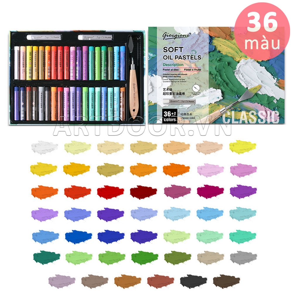 Bộ màu vẽ Sáp Dầu GIORGIONE Soft Oil Pastel mềm đắp nổi (hộp giấy)