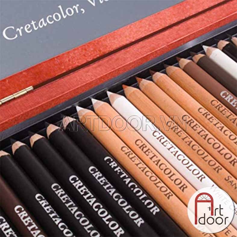 Bộ dụng cụ vẽ chì CRETACOLOR Sketching bản giới hạn (hộp gỗ) - 36 món - [xả kho]