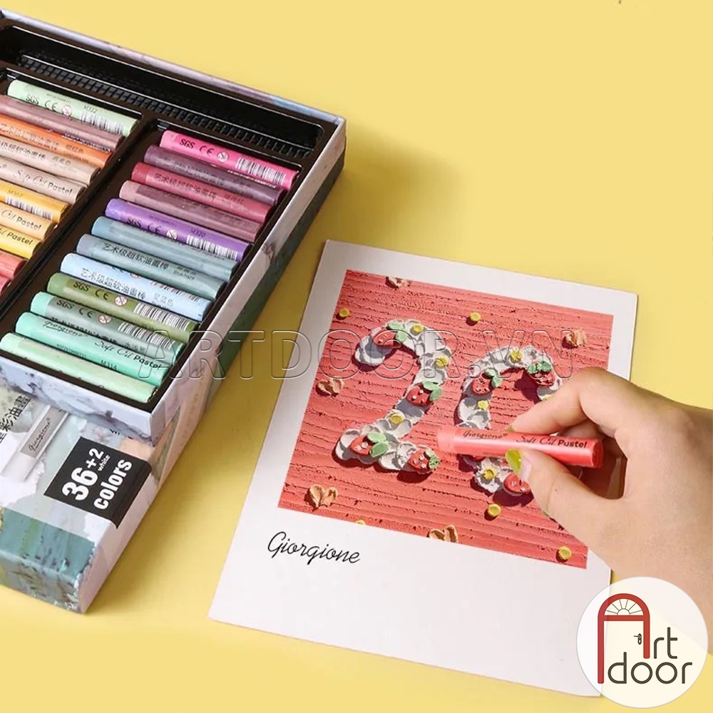 Bộ màu vẽ Sáp Dầu GIORGIONE Soft Oil Pastel mềm đắp nổi (hộp giấy)