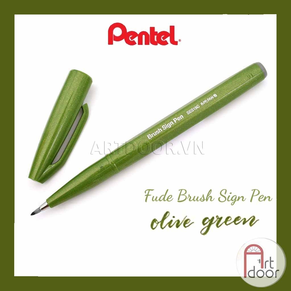 Bút màu viết thư pháp PENTEL Fude Touch (cây lẻ) - [xả kho]