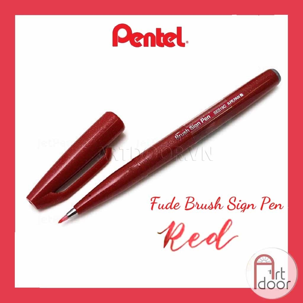 Bút màu viết thư pháp PENTEL Fude Touch (cây lẻ) - [xả kho]