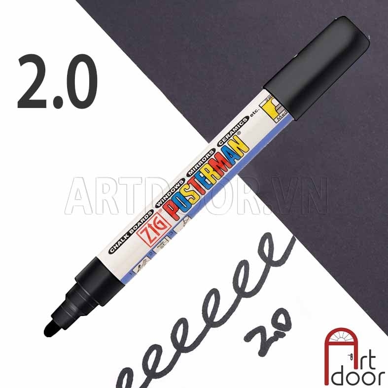 Bút sơn Acrylic KURETAKE Posterman lâu phai (hàng Nhật) vẽ vải, nhựa, kính, gỗ, đá, sứ, làm thiệp