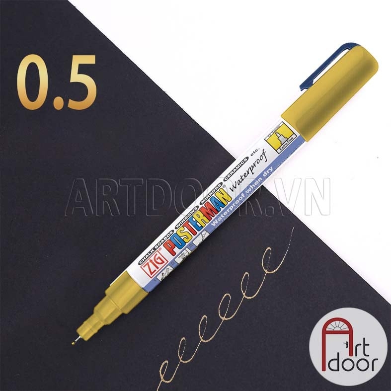 Bút sơn Acrylic KURETAKE Posterman lâu phai (hàng Nhật) vẽ vải, nhựa, kính, gỗ, đá, sứ, làm thiệp