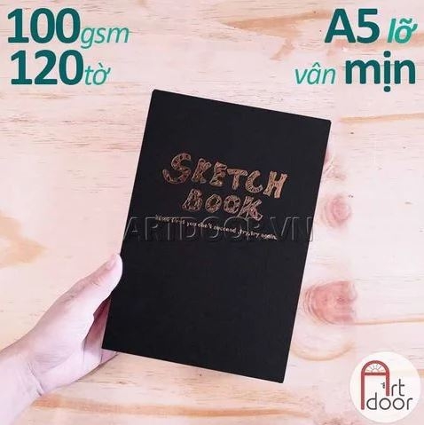 Sổ vẽ chì POTENTATE Sketchbook may gáy mỏng 100gsm (vân mịn)