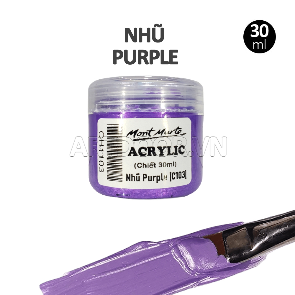 Màu vẽ Acrylic MONT MARTE (Nhũ/Vàng/Bạc) custom áo, vải, gỗ, kính, tô tượng, đất sét, số hóa