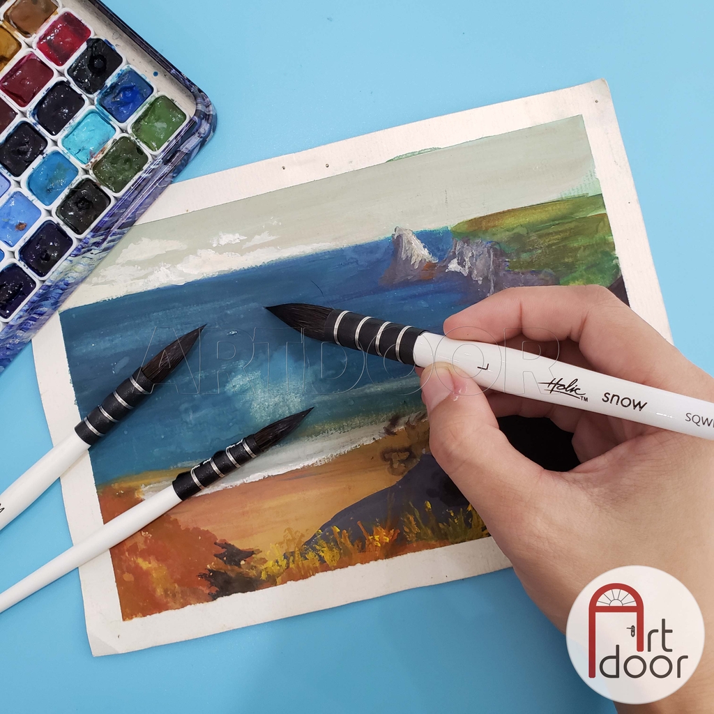 Cọ vẽ đầu Mop màu nước NABII Holic lông Sóc (SQWM1) - Size L