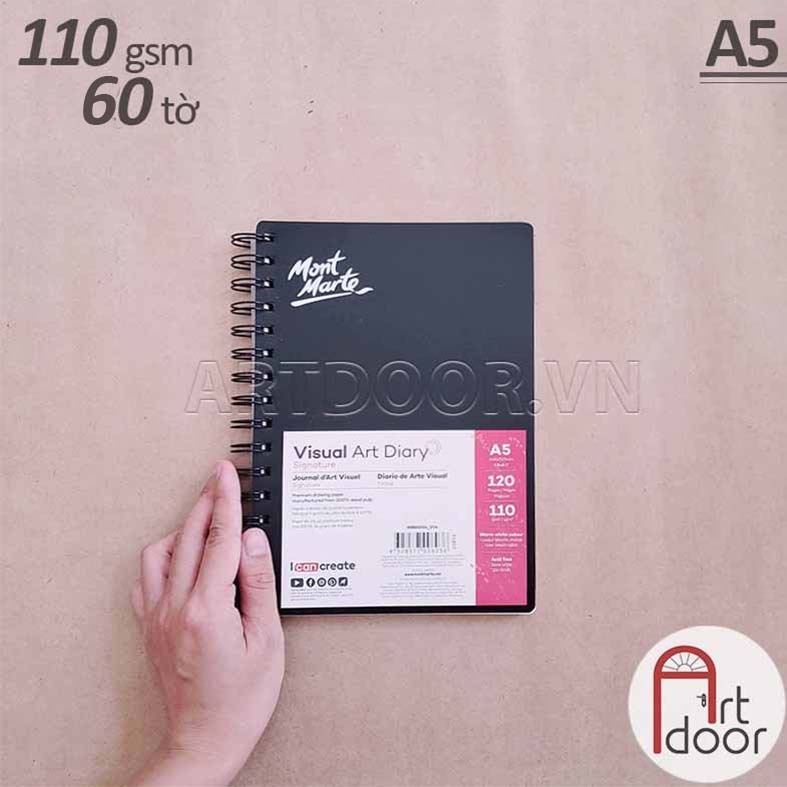 Sổ vẽ chì MONT MARTE Visual Art mỏng 110gsm (vân mịn) - [xả kho]