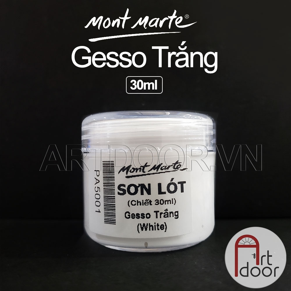 PK Lót Nền Acrylic MONT MARTE Gesso (chiết 30ml) giúp bám chắc, bền màu, dễ vẽ trên vải, nhựa, kính, gỗ, đá