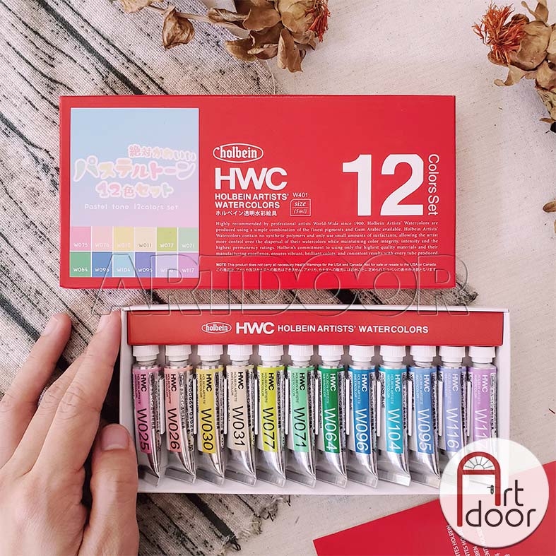 Bộ màu Nước Tuýp HOLBEIN Artist 5ml (hộp giấy) - Nhiều Màu