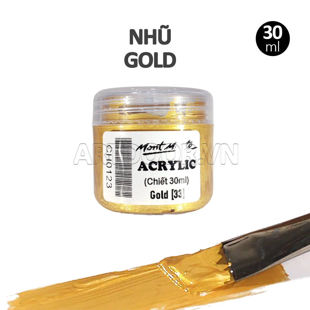 Màu vẽ Acrylic MONT MARTE Hũ (chiết 30ml) custom áo, vải, gỗ, kính, tô tượng, đất sét, số hóa